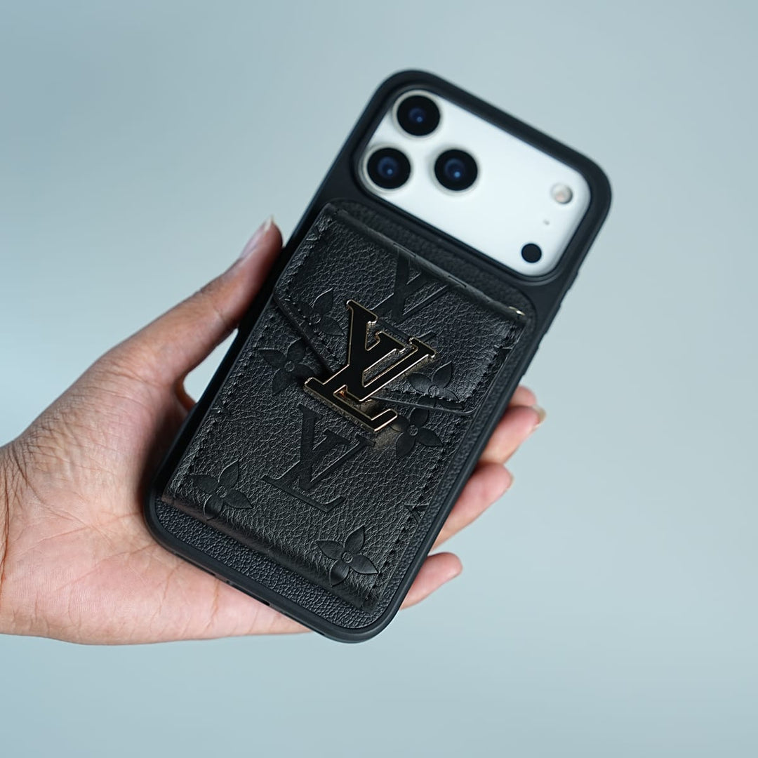 FRATO iPhone 17 Series iPhone 17 Series Luxury Monogram Expandable Card Pocket Case with Detachable Strap