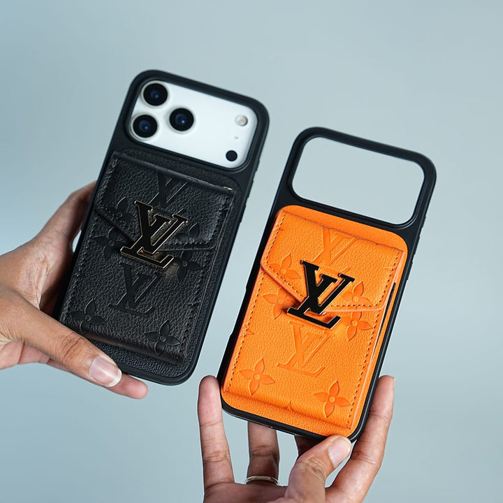 FRATO iPhone 17 Series iPhone 17 Series Luxury Monogram Expandable Card Pocket Case with Detachable Strap