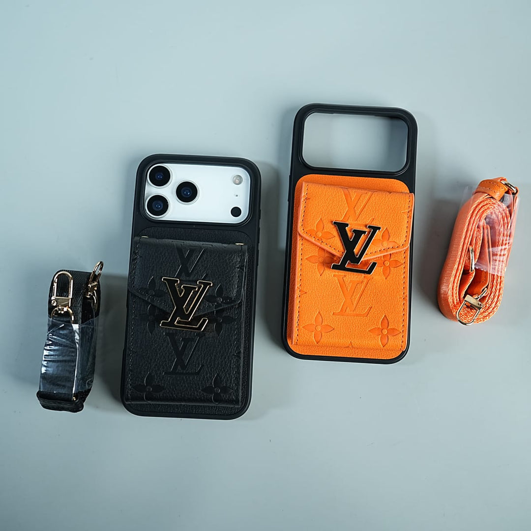 FRATO iPhone 17 Series iPhone 17 Series Luxury Monogram Expandable Card Pocket Case with Detachable Strap