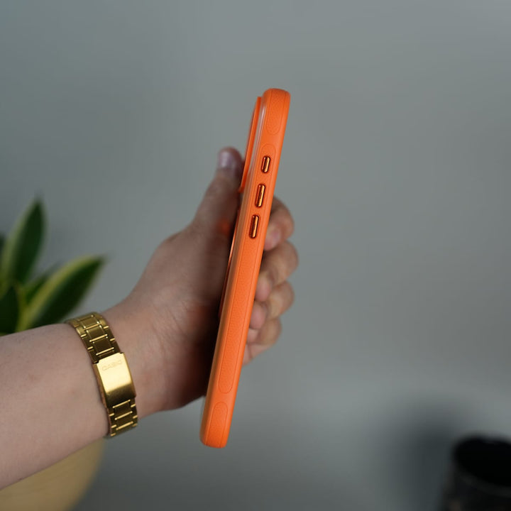 FRATO iPhone 17 Series iPhone 17 Series Magnetic Ring Stand Case | Frosted Shockproof Back Cover with Metal Kickstand | Orange