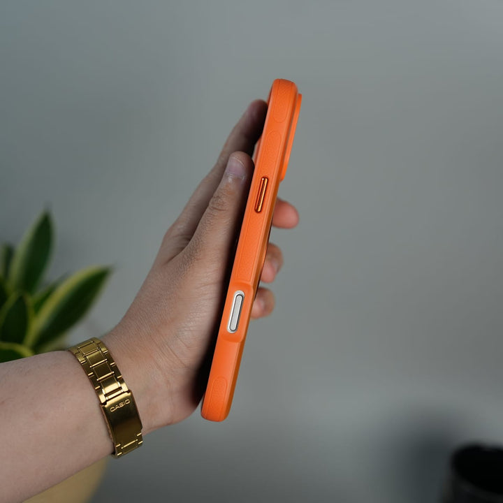 FRATO iPhone 17 Series iPhone 17 Series Magnetic Ring Stand Case | Frosted Shockproof Back Cover with Metal Kickstand | Orange
