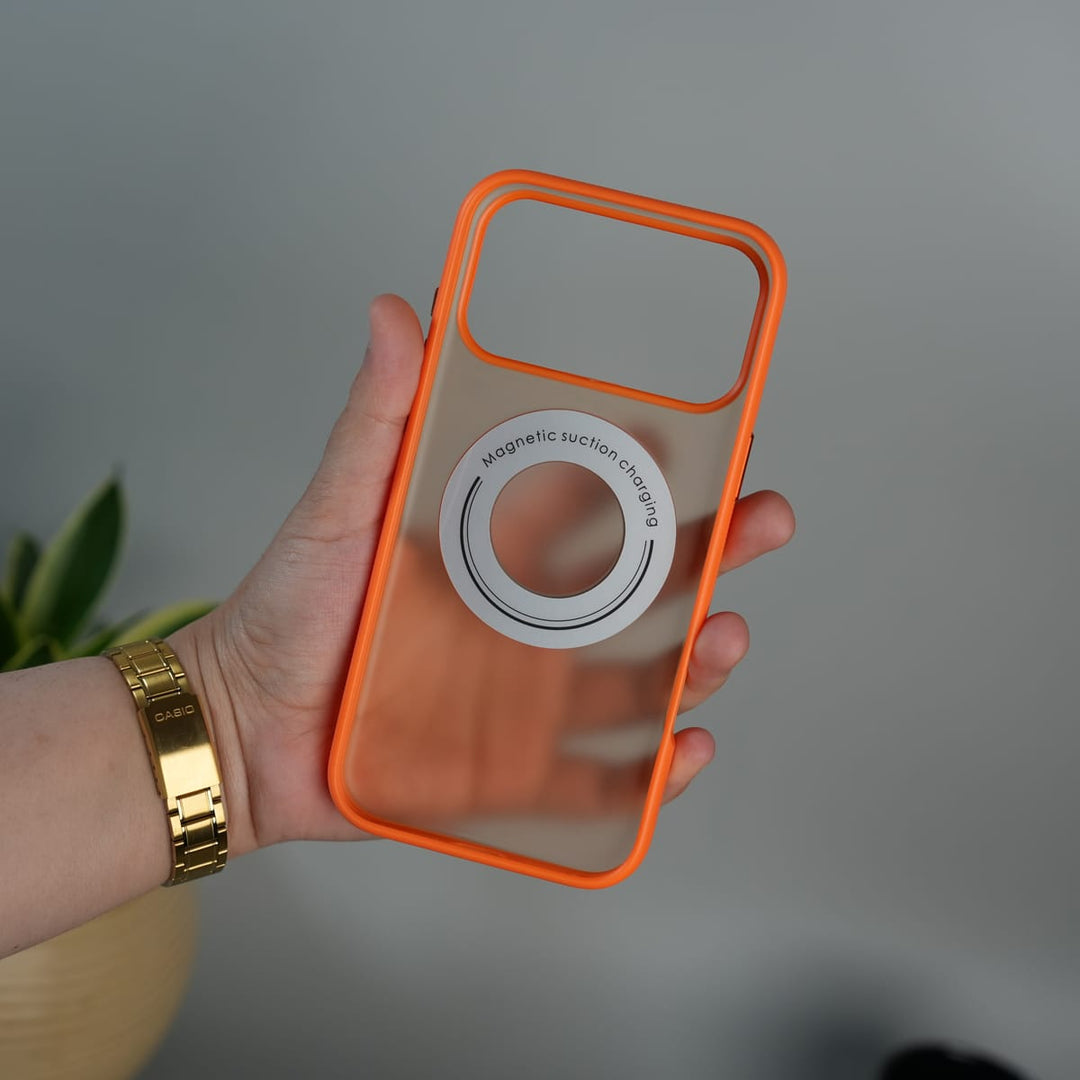 FRATO iPhone 17 Series iPhone 17 Series Magnetic Ring Stand Case | Frosted Shockproof Back Cover with Metal Kickstand | Orange
