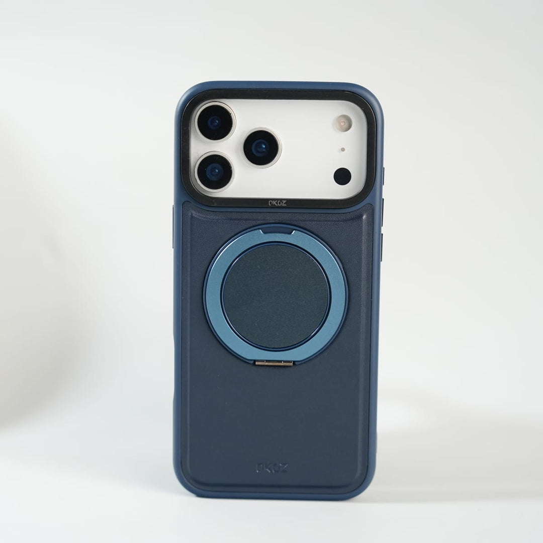 FRATO iPhone 17 Series iPhone 17 Series MagSafe PU Leather Ring Stand Case | 360° Rotating Metal Kickstand