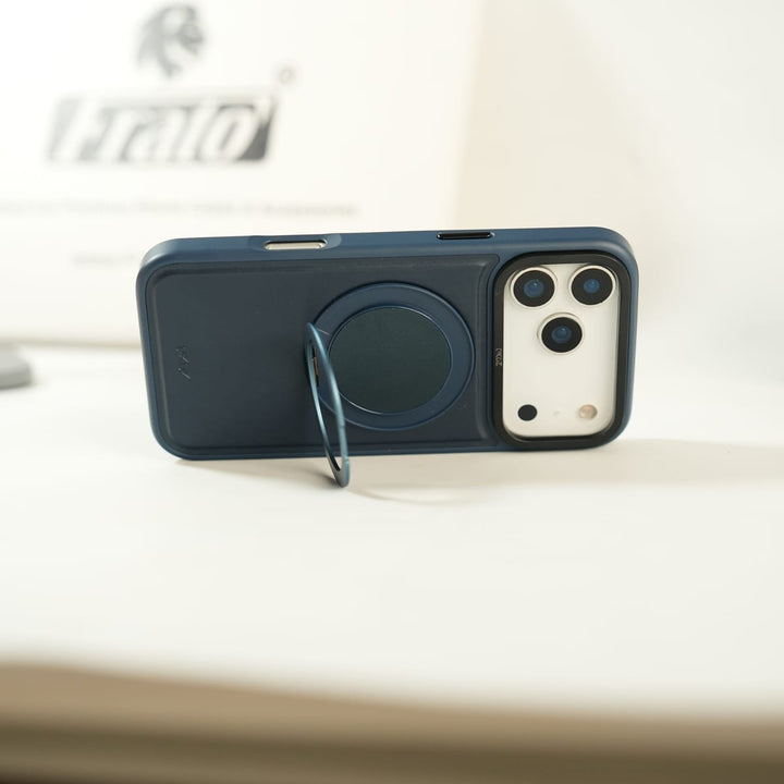 FRATO iPhone 17 Series iPhone 17 Series MagSafe PU Leather Ring Stand Case | 360° Rotating Metal Kickstand