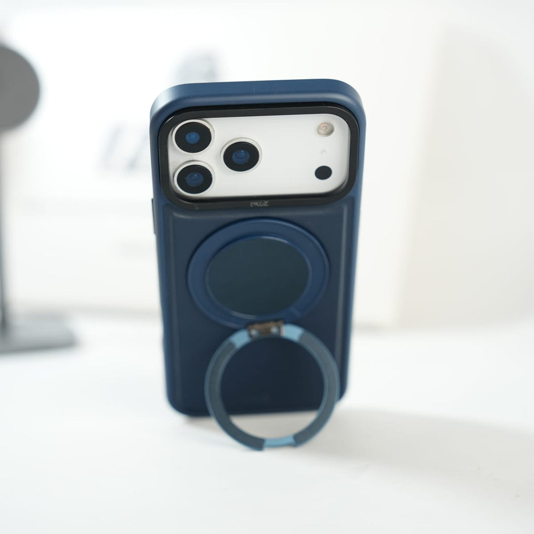 FRATO iPhone 17 Series iPhone 17 Series MagSafe PU Leather Ring Stand Case | 360° Rotating Metal Kickstand