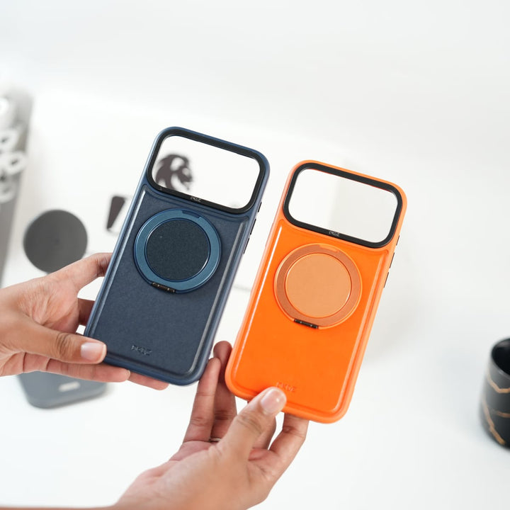 FRATO iPhone 17 Series iPhone 17 Series MagSafe PU Leather Ring Stand Case | 360° Rotating Metal Kickstand