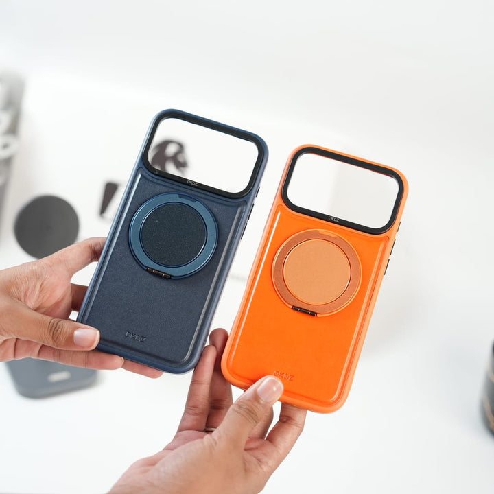 FRATO iPhone 17 Series iPhone 17 Series MagSafe PU Leather Ring Stand Case | 360° Rotating Metal Kickstand