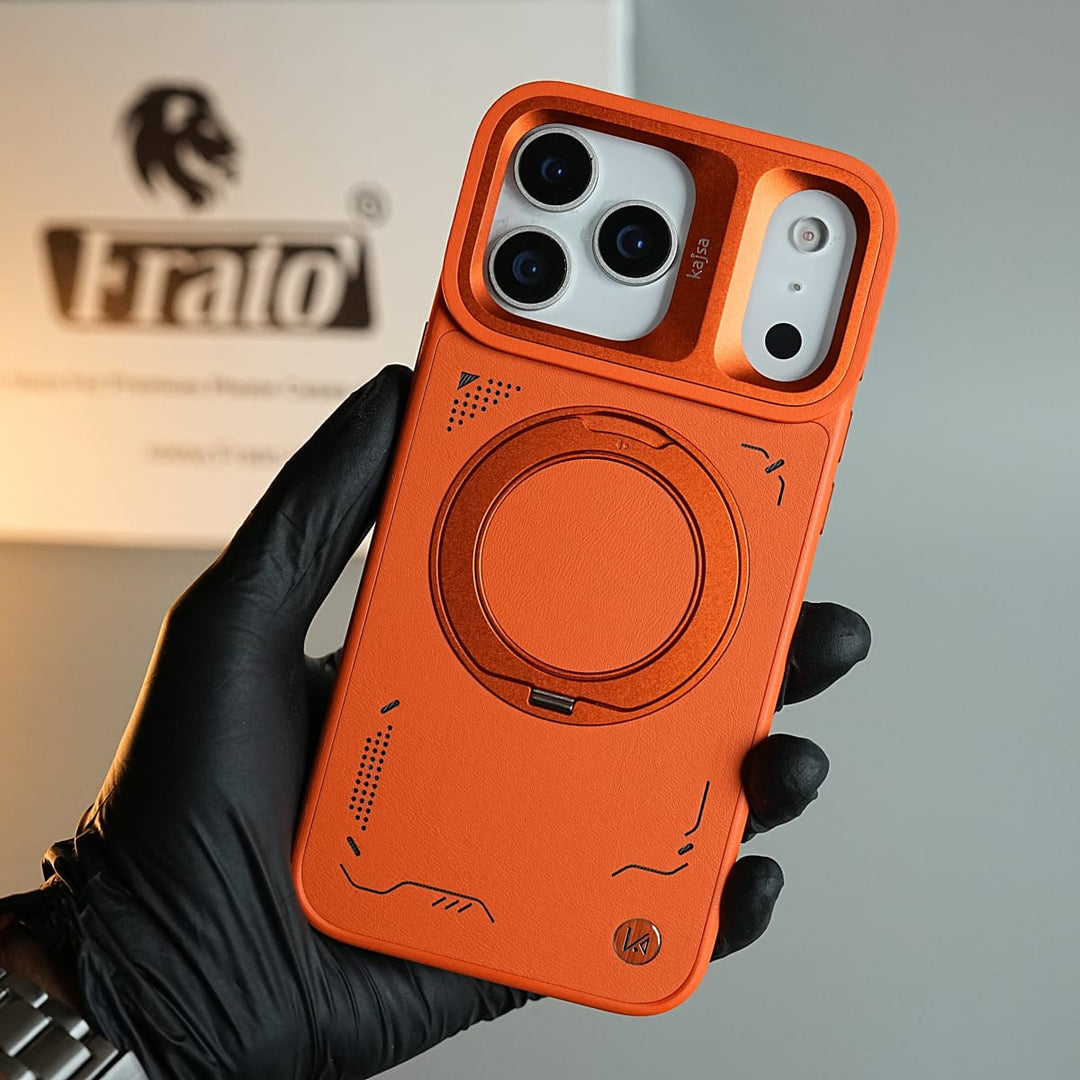 FRATO iPhone 17 Series iPhone 17 Series Matrix Leather Pattern Case | Premium Luxury Back Cover with Ring Stand