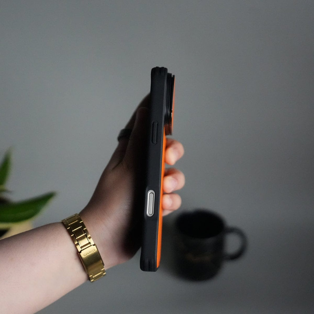 FRATO iPhone 17 Series iPhone 17 Series Metal Camera Cap Stand Case Cover | ORANGE