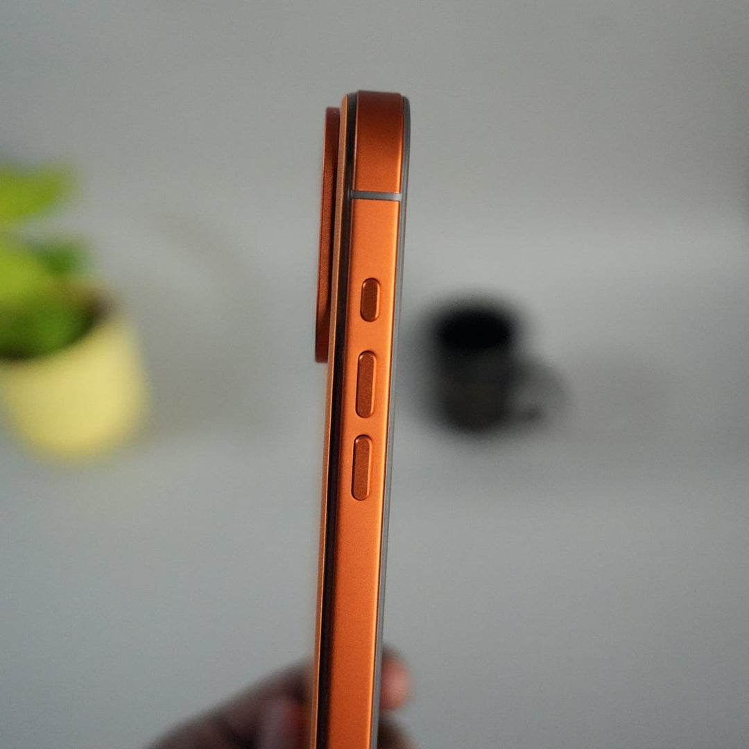 FRATO iPhone 17 Series iPhone 17 Series Metal Side Bumper Leather Feel Magsafe case Cover | Orange