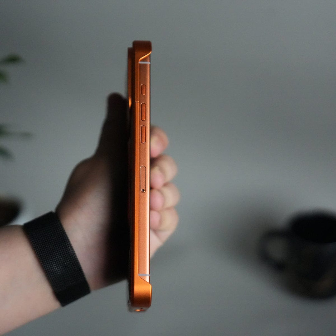 FRATO iPhone 17 Series iPhone 17 Series Metallic Wood Leather AeroFLex Aluminium  Case With Rotating Stand