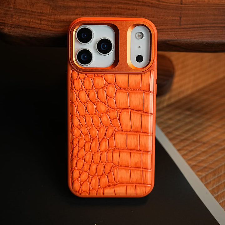FRATO iPhone 17 Series iPhone 17 Series Premium Croc Texture PU Leather MagSafe Case with Metal Camera Frame