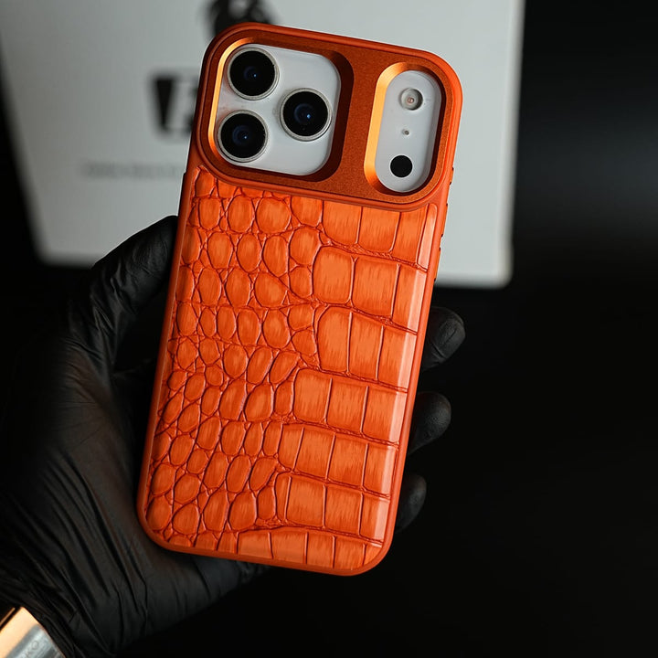 FRATO iPhone 17 Series iPhone 17 Series Premium Croc Texture PU Leather MagSafe Case with Metal Camera Frame