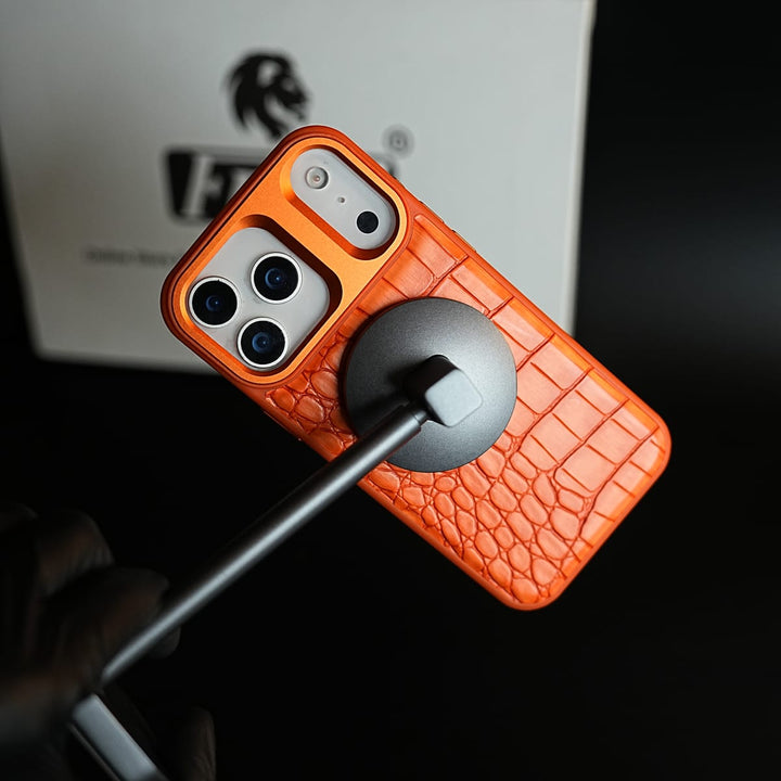 FRATO iPhone 17 Series iPhone 17 Series Premium Croc Texture PU Leather MagSafe Case with Metal Camera Frame