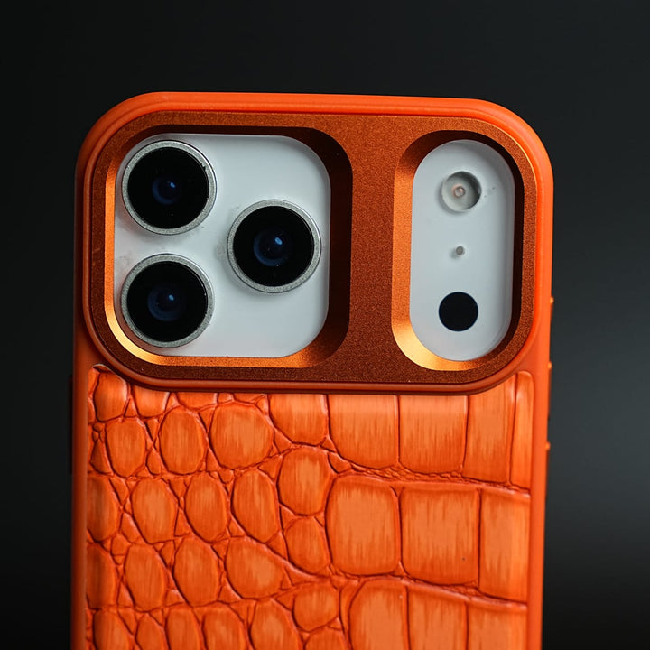 FRATO iPhone 17 Series iPhone 17 Series Premium Croc Texture PU Leather MagSafe Case with Metal Camera Frame
