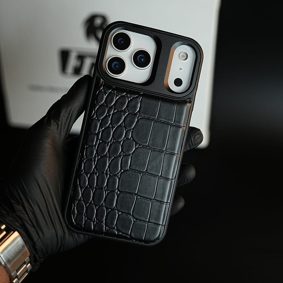 FRATO iPhone 17 Series iPhone 17 Series Premium Croc Texture PU Leather MagSafe Case with Metal Camera Frame
