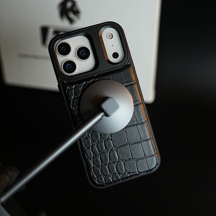 FRATO iPhone 17 Series iPhone 17 Series Premium Croc Texture PU Leather MagSafe Case with Metal Camera Frame