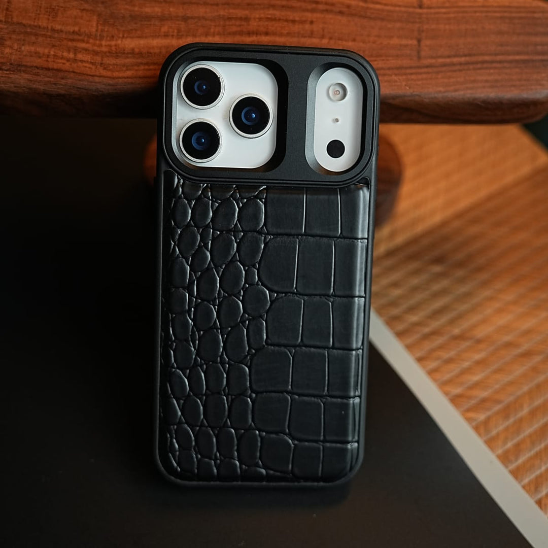 FRATO iPhone 17 Series iPhone 17 Series Premium Croc Texture PU Leather MagSafe Case with Metal Camera Frame