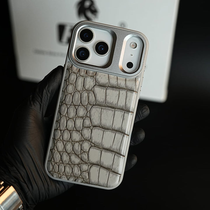 FRATO iPhone 17 Series iPhone 17 Series Premium Croc Texture PU Leather MagSafe Case with Metal Camera Frame