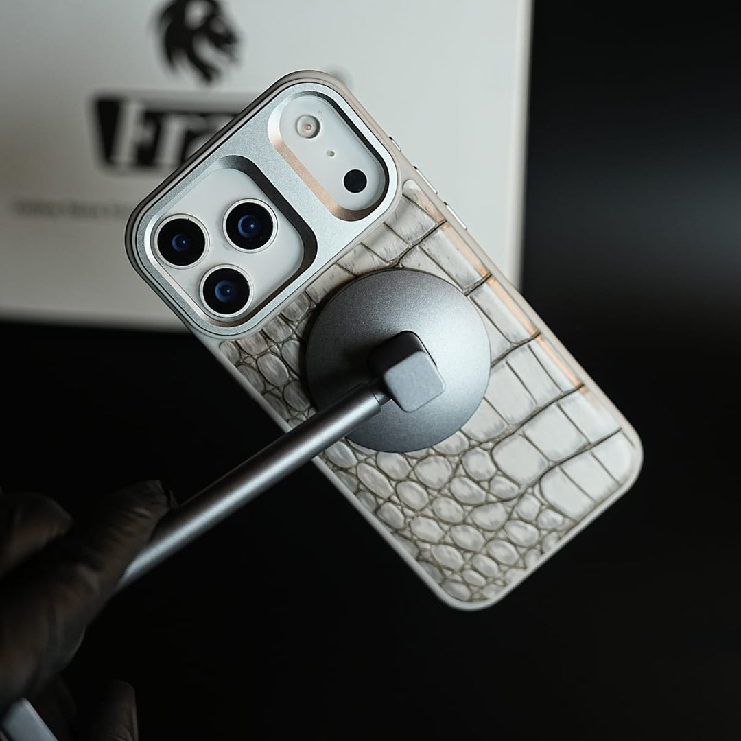FRATO iPhone 17 Series iPhone 17 Series Premium Croc Texture PU Leather MagSafe Case with Metal Camera Frame