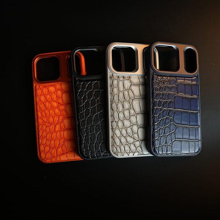 FRATO iPhone 17 Series iPhone 17 Series Premium Croc Texture PU Leather MagSafe Case with Metal Camera Frame