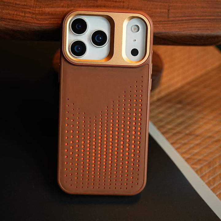 FRATO iPhone 17 Series iPhone 17 Series Premium Dot Design PU Leather MagSafe Case with Metal Camera Frame