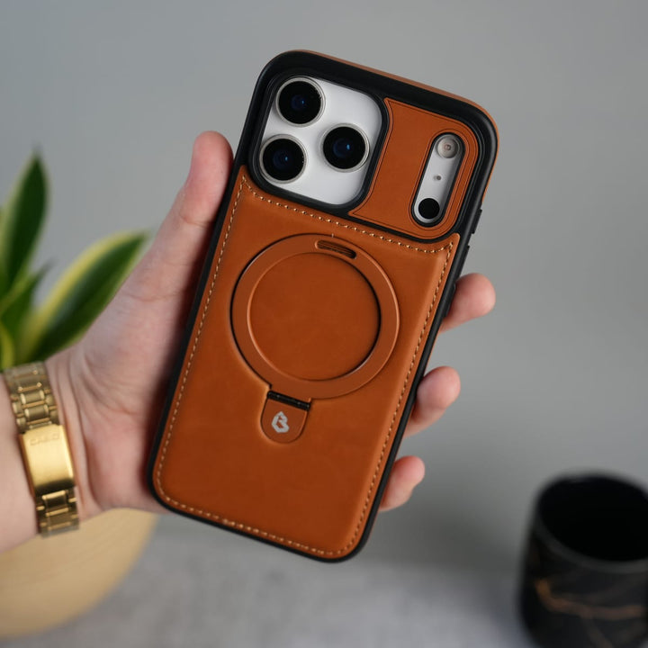FRATO iPhone 17 Series iPhone 17 Series Premium Leather MagSafe Case with Kickstand &amp; Camera Protection | Luxury Slim Cover