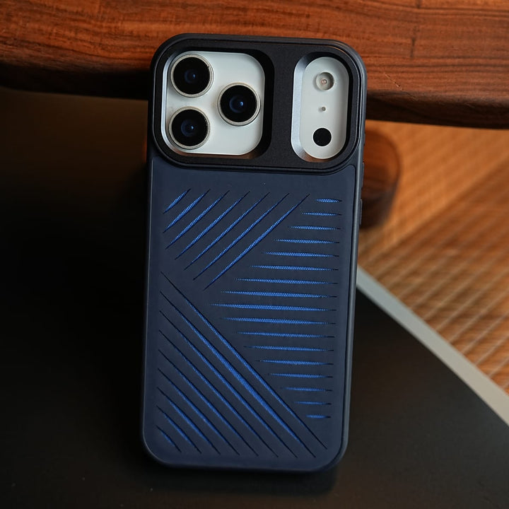 FRATO iPhone 17 Series iPhone 17 Series Premium PU Leather Cut Pattern MagSafe Case with Metal Camera Frame