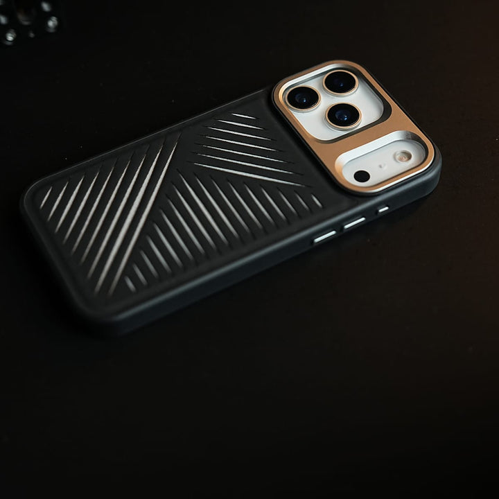 FRATO iPhone 17 Series iPhone 17 Series Premium PU Leather Cut Pattern MagSafe Case with Metal Camera Frame