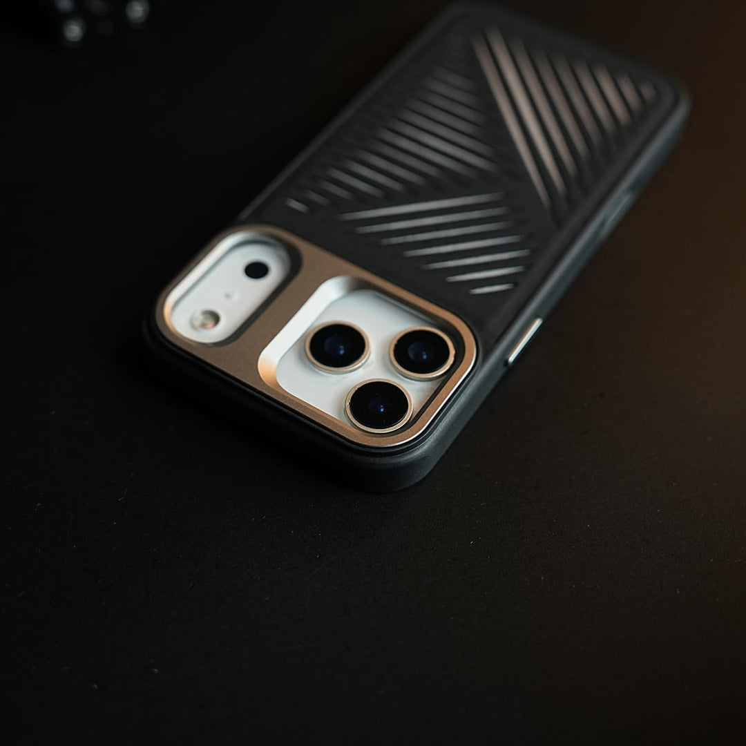 FRATO iPhone 17 Series iPhone 17 Series Premium PU Leather Cut Pattern MagSafe Case with Metal Camera Frame