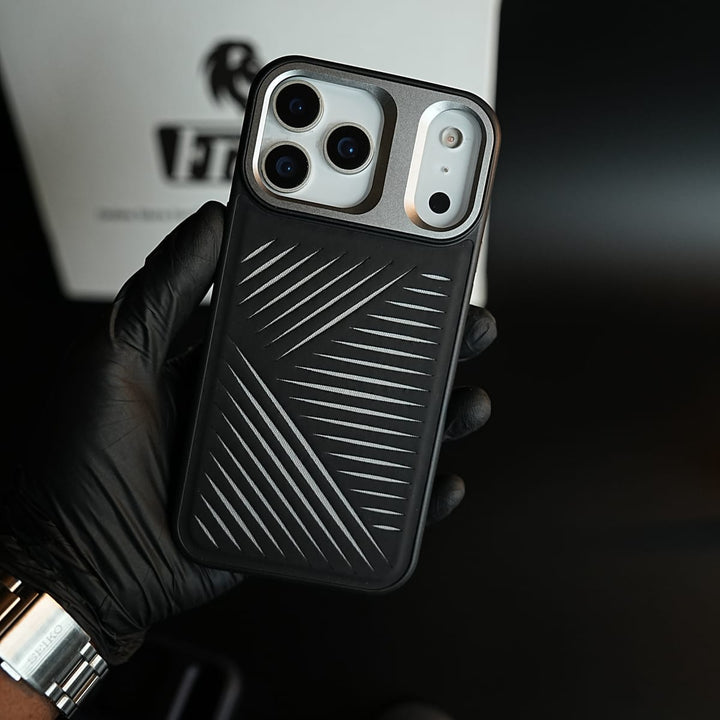 FRATO iPhone 17 Series iPhone 17 Series Premium PU Leather Cut Pattern MagSafe Case with Metal Camera Frame