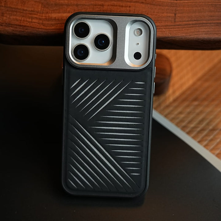 FRATO iPhone 17 Series iPhone 17 Series Premium PU Leather Cut Pattern MagSafe Case with Metal Camera Frame