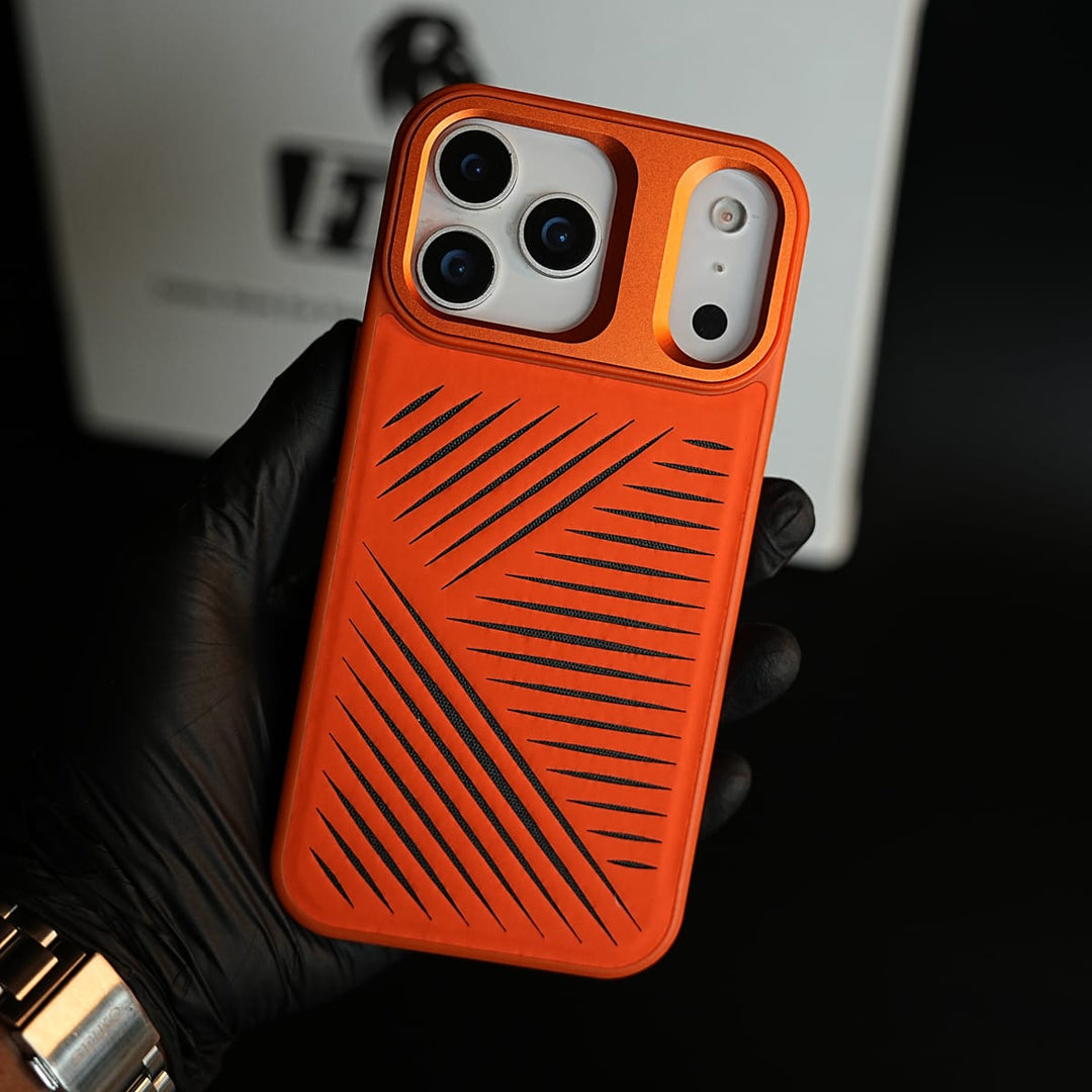 FRATO iPhone 17 Series iPhone 17 Series Premium PU Leather Cut Pattern MagSafe Case with Metal Camera Frame