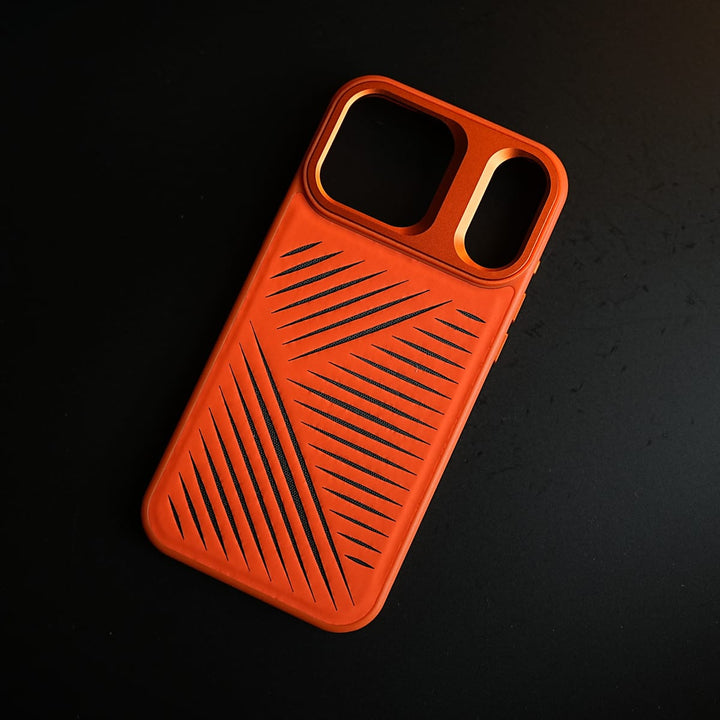 FRATO iPhone 17 Series iPhone 17 Series Premium PU Leather Cut Pattern MagSafe Case with Metal Camera Frame
