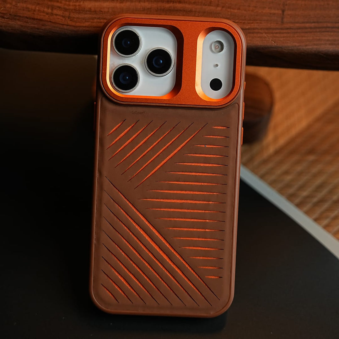 FRATO iPhone 17 Series iPhone 17 Series Premium PU Leather Cut Pattern MagSafe Case with Metal Camera Frame