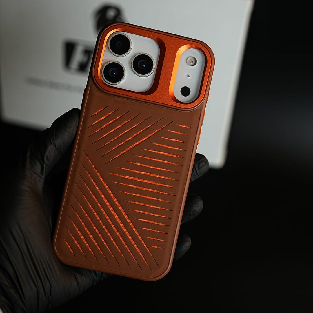 FRATO iPhone 17 Series iPhone 17 Series Premium PU Leather Cut Pattern MagSafe Case with Metal Camera Frame