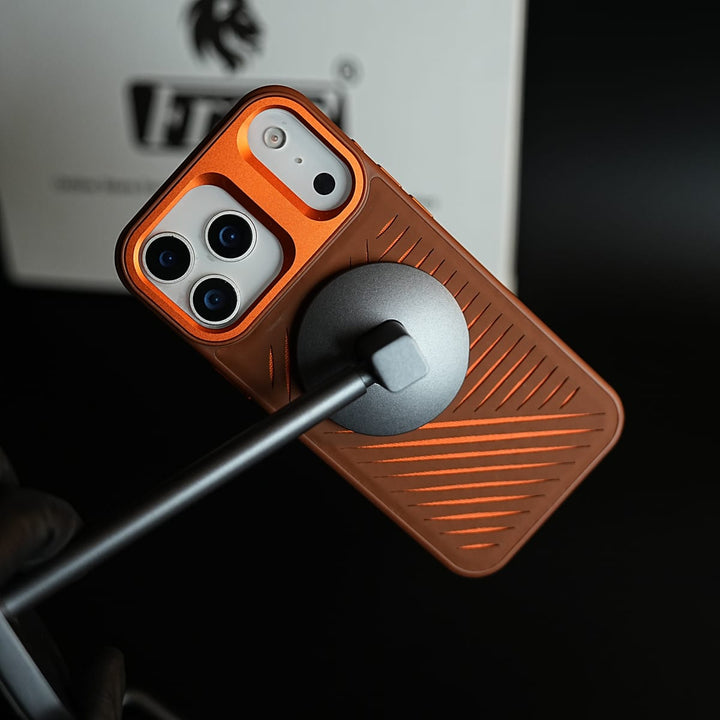 FRATO iPhone 17 Series iPhone 17 Series Premium PU Leather Cut Pattern MagSafe Case with Metal Camera Frame