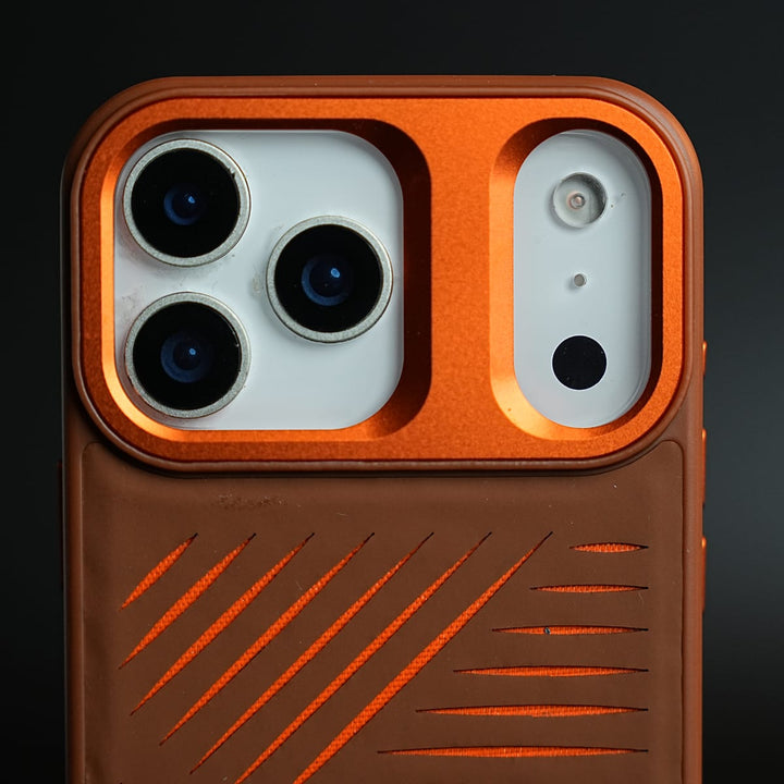 FRATO iPhone 17 Series iPhone 17 Series Premium PU Leather Cut Pattern MagSafe Case with Metal Camera Frame