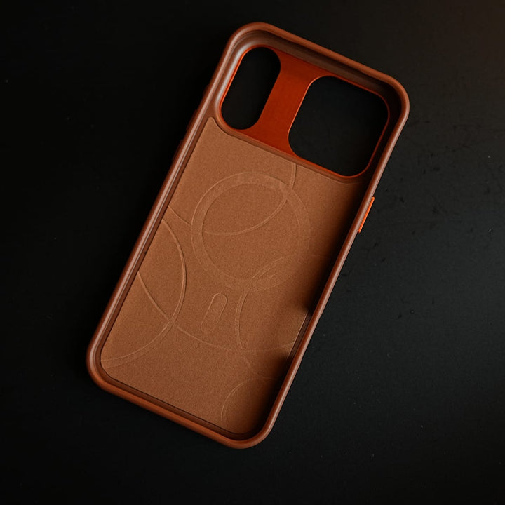 FRATO iPhone 17 Series iPhone 17 Series Premium PU Leather Cut Pattern MagSafe Case with Metal Camera Frame