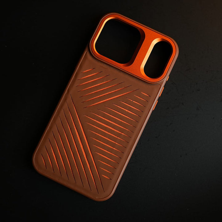 FRATO iPhone 17 Series iPhone 17 Series Premium PU Leather Cut Pattern MagSafe Case with Metal Camera Frame
