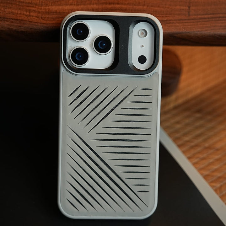 FRATO iPhone 17 Series iPhone 17 Series Premium PU Leather Cut Pattern MagSafe Case with Metal Camera Frame