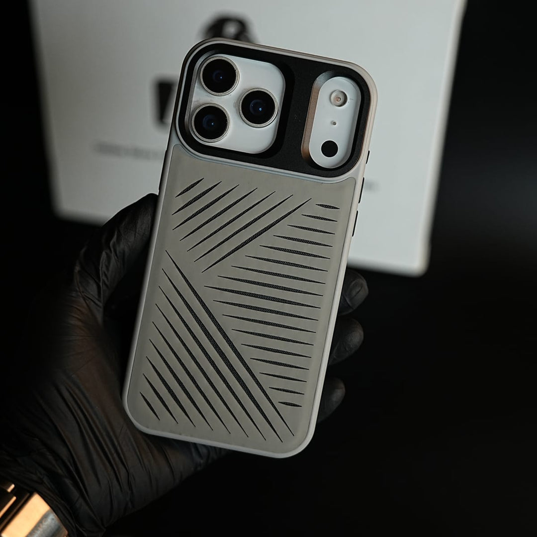 FRATO iPhone 17 Series iPhone 17 Series Premium PU Leather Cut Pattern MagSafe Case with Metal Camera Frame