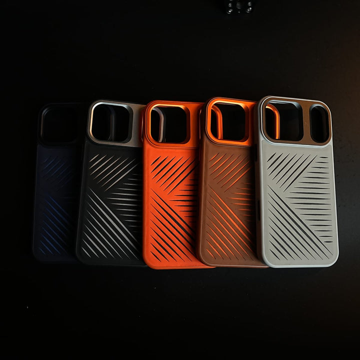 FRATO iPhone 17 Series iPhone 17 Series Premium PU Leather Cut Pattern MagSafe Case with Metal Camera Frame