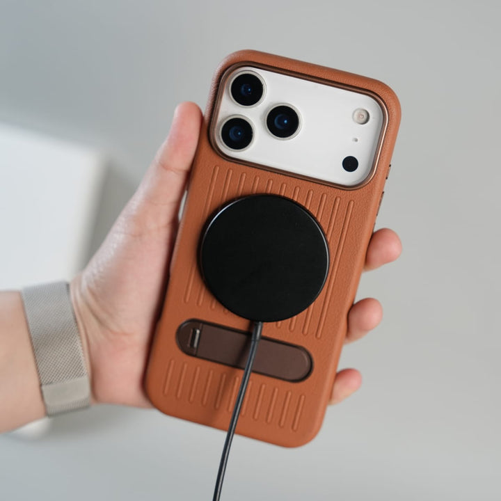 FRATO iPhone 17 Series iPhone 17 Series Premium PU Leather Suitcase MagSafe Case with Foldable Stand