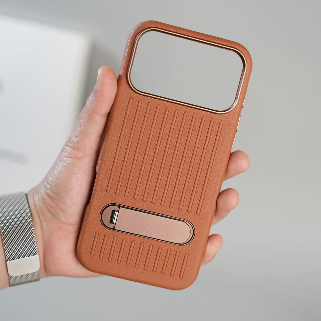 FRATO iPhone 17 Series iPhone 17 Series Premium PU Leather Suitcase MagSafe Case with Foldable Stand
