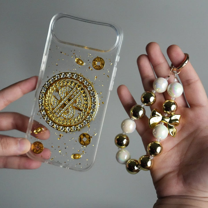 FRATO iPhone 17 Series iPhone 17 Series Premium Rotation Dollar Bracelet Wristband Chain Phone Case Cover