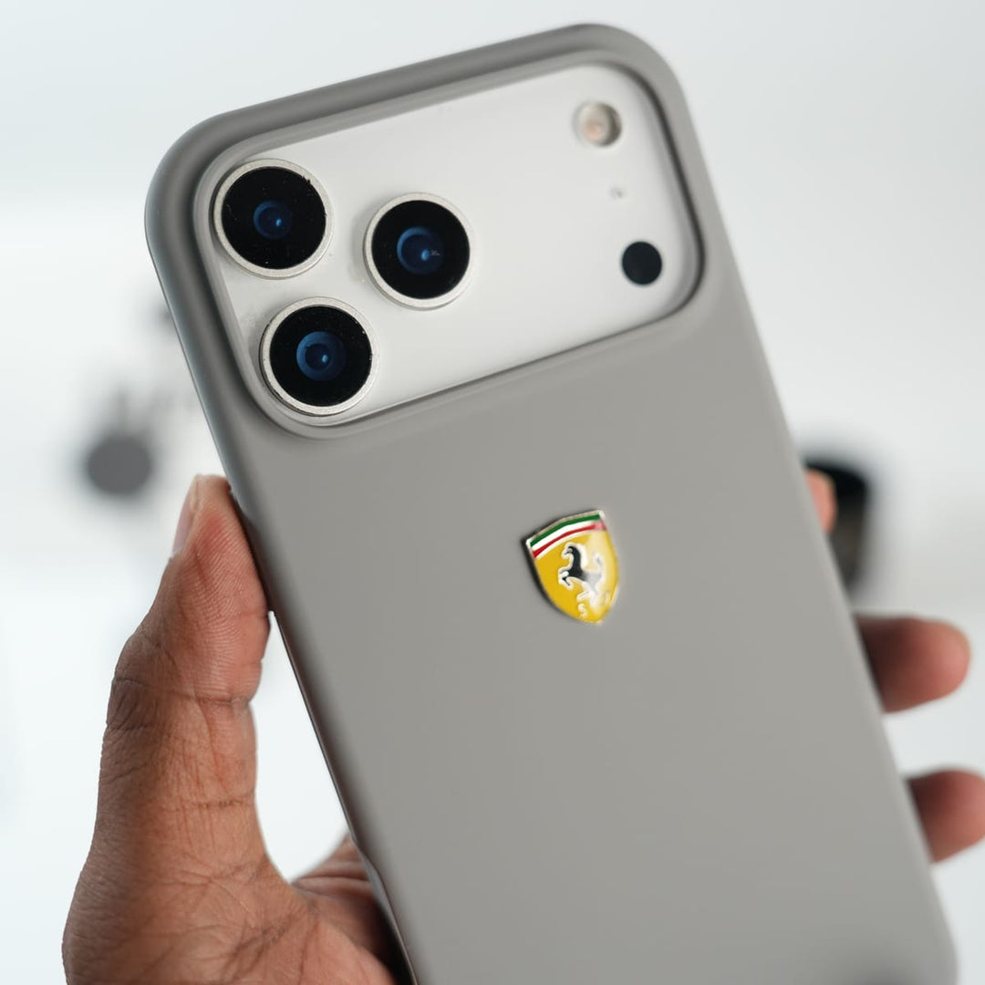 FRATO iPhone 17 Series iPhone 17 Series Sports Car Logo Liquid Silicone Case Cover - Gray