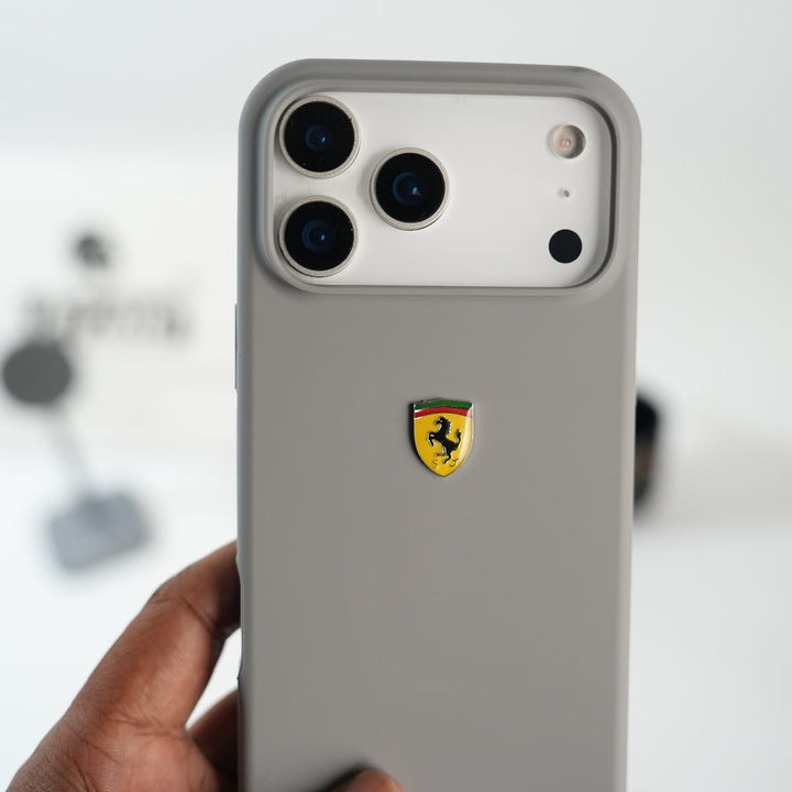 FRATO iPhone 17 Series iPhone 17 Series Sports Car Logo Liquid Silicone Case Cover - Gray