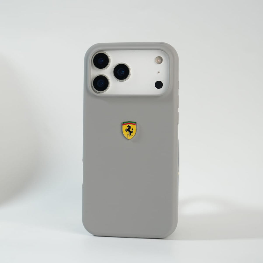 FRATO iPhone 17 Series iPhone 17 Series Sports Car Logo Liquid Silicone Case Cover - Gray