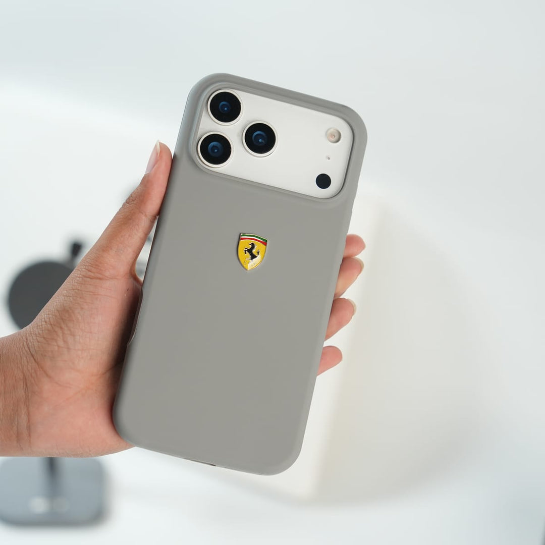 FRATO iPhone 17 Series iPhone 17 Series Sports Car Logo Liquid Silicone Case Cover - Gray